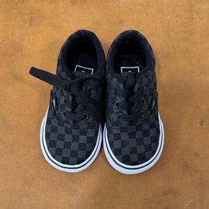 Vans Kids Black Checkered Sneakers